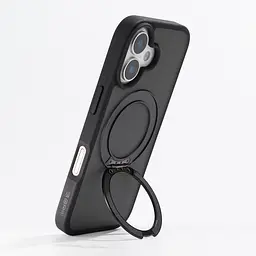 Противоударный чехол-панель для Apple iPhone 17, Unit Stand2, черный, силикон + поликарбонат, защита всего корпуса, с подставкой, поддержка магнитных держателей и беспроводной зарядки (MagSafe), ArmorStandart (ARM86329) - мініатюра 5
