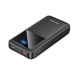 Портативна батарея Vention 20000mAh Power Bank (Micro-USB+USB-C+USB-A+USB-A) 22.5W Black