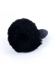 Анальна пробка Boss Jewellery Silicon Bunny Tail 6.5 см (чорний) - мініатюра 4