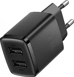 Мережевий зарядний пристрій Baseus Compact Charger 2USB 10.5W чорний (CCXJ010201) - мініатюра 2