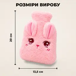 Грілка з водою плюшева у формі кролика, зимова грілка для рук - мініатюра 3