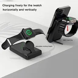 Магнітний повербанк - зарядний 2-in-1 Foldable Magnetic Wireless Charger with 5000mAh power bank D8 - мініатюра 6