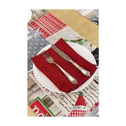 Серветка на стіл Прованс Merry Christmas червона 35x45 см (4823093449312) - мініатюра 2