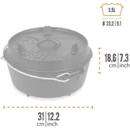 Казан Petromax Dutch Oven чавунний на ніжках 3,5 л - мініатюра 3