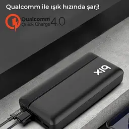 Power Bank Портативний Акумулятор Bix 30000 mAh 3x USB 22,5 Вт Чорний (PB302) - мініатюра 4