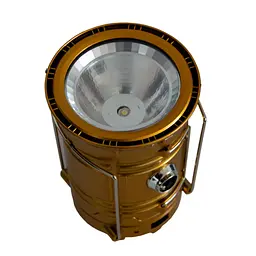 Лампа ліхтар туристичний золотистий JH-5800T кемпінговий ліхтар із сонячною панеллю - мініатюра 3