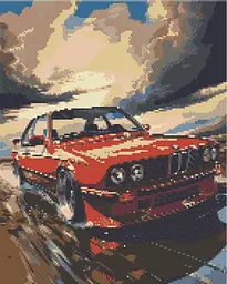 Алмазна мозаїка/вишивка Авто BMW E34 40*50 см Орігамі OD 3324