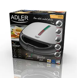 Вафельниця-горішниця-гриль-бутербродниця Adler AD 3040 - 5в1. 1200 Вт - мініатюра 10