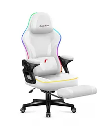 Комп'ютерне крісло Huzaro Force 4.6 White RGB тканина - мініатюра 3