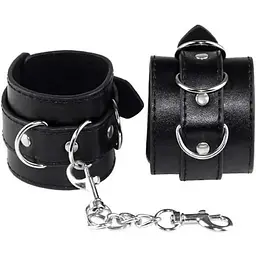 Елегантні шкіряні наручники BDSM чарівність та контроль One size Чорний K000315