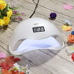 Лед уф лампа для сушіння та нарощування нігтів з дисплеєм біла LED UV Sun5 сан5 48 вт - мініатюра 3