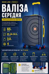 Валіза середня Semi Line T5932-2 ABS-пластик 24 дюйми 65 л Navy - мініатюра 3