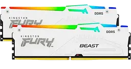 Оперативна пам'ять Kingston Fury 32GB (2x16GB) DDR5 5200MHz Beast White RGB (ex.HyperX) (KF552C40BWAK2-32)