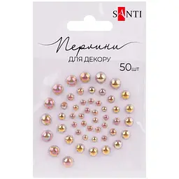 Набір перлин самоклейних "Santi" шампань райдужних (50 штук) №742973