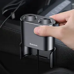 Автомобільний зарядний пристрій Baseus High Efficiency One to Two Cigarette Lighter Black (CRDYQ-01) [77945] - мініатюра 6