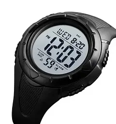 Чоловічий спортивний годинник Skmei 1535 Dive (Чорний з білим) - мініатюра 3