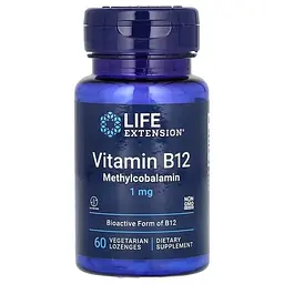 Кобаламин (B-12) Vitamin B12 Methylcobalamin 1 mg 60 леденцов Life Extension vit0005733
