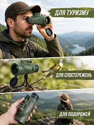 Монокуляр 40x60 з чохлом і мініштативом оливковий (49676057) - мініатюра 4