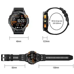 Розумний смарт годинник UWatch Smart GPS Max 2 ремінці Чорний (2385958966) - мініатюра 8