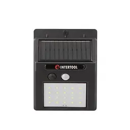 Настінний вуличний прожектор Intertool на сонячній батареї з датчиком руху LB-0112