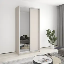 Шафа-купе дводверна MebelStar Стандарт AL ДСП/Дзеркало 120x45x240 см Кашемір (MBS-3692)