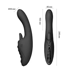 Смарт-вібратор Zalo Ares Obsidian Black, підігрів, 3 мотори, язичок для клітора, стимуляція точки G - мініатюра 4