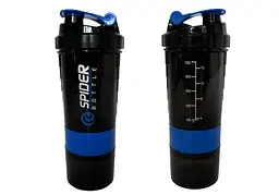 Шейкер спортивний EasyFit Spider 0,5 л Чорно-синий (EF-7200-BL)