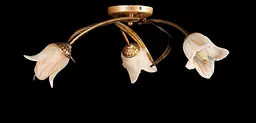 Люстра стельова Splendid Ray L90776K/3, E14, 3 лампи, 50 см, бронзова, бежевий плафон, стиль для спальні