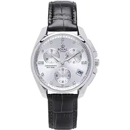 Жіночий класичний наручний годинник Royal London 21406-01 Chronograph кварцовий із шкіряним ремінцем