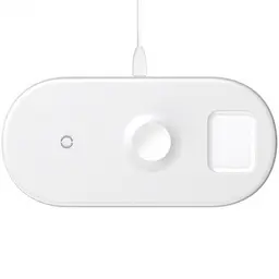 Бездротовий зарядний пристрій Baseus Smart 3 в 1 (Phone + Watch + Pods) 18W WX3IN1-B02 White