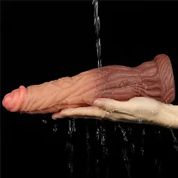 Фалоімітатор Dual-Layered Silicone 9.5" Nature Cock 24.5 см коричневий - мініатюра 14