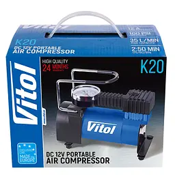 Компресор автомобільний Vitol 100 psi 12 A 35 л (K-20) - мініатюра 5