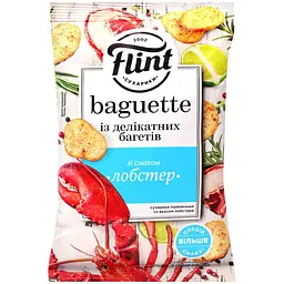 Уцінка. Сухарики пшеничні Flint Baguette зі смаком лобстера 60 г 