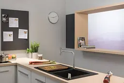 Змішувач Hansgrohe Metris Select 200 кухонний з витяжним виливом 2Jet на 2 отвори Sbox Steel Finis 73818800 Нержавіюча сталь - мініатюра 2
