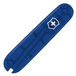 Накладка на ніж Victorinox 84мм синій прозорий передня з лого (kVa+)