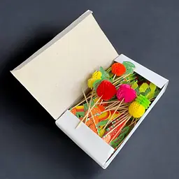 Шпажки для канапе, Овочі, 10 см, 100 шт., власне виробництво, дерево, для канапе, закусок, фруктів, десертів - мініатюра 4