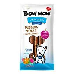 Ласощі для собак Bow wow пудингові палички з комахами, колагеном та гарбузом 27-30 см (ціна за упаковку)