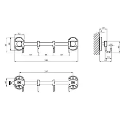 Гачок для ванної кімнати Kroner KRM Elbe - ACC2914-4 CV022876, Хром - мініатюра 2