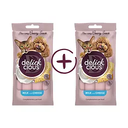 Ласощі для котів та собак Delickcious молоко з сиром (1+1) 120 г 