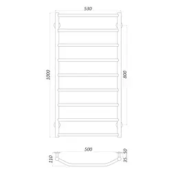 Рушникосушарка UNIO LT W 1000-500-9 Драбинка Трапеція (20649) - мініатюра 5