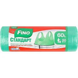 Пакети для сміття Fino 20шт 60л з ручками