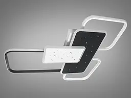 Стельова люстра LED LDiasha 2449WH+BK mmer 2449WH+BK, 105Вт, білий+чорний, з ефектом зоряного неба, для коридору, вітальні, - мініатюра 4