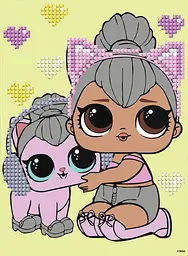 Набір з алмазною мозаїкою (вибірковою) L.O.L. Surprise! Kitty Queen With Kitty Kitty 15x20 см