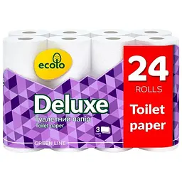 Туалетний папір Ruta Ecolo Deluxe 3 шари 24 рулони (4820202896210)