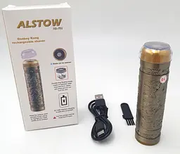 Акумуляторна міні бритва металева дорожня USB електробритва бездротова роторна Mini Shaver Alstow NS-701 - мініатюра 2