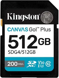 Карта пам'яті SD 512GB C10 UHS-I U3 V30 R200/W160MB/s Kingston teh0013308