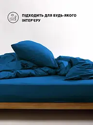 Комплект постільної білизни Good-Dream Сатин Blue євро синій (GDSBBS200220) - мініатюра 4