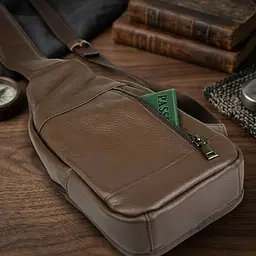 Сумка чоловіча шкіряна через плече 14390 Vintage коричневий - мініатюра 4