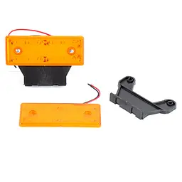 Габарит LED прямокутний 110х42 мм/24V/12 діодів гумовий кроншт Помаранчевий 2 шт. (TAS 009)