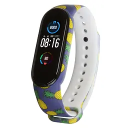 Силіконовий ремінець для фітнес браслетів Xiaomi Mi Band 5/6/7, Silicone, pineapple, зі зручною застібкою, на фітнес трекер та смарт годинник, ArmorStandart (ARM57014)
